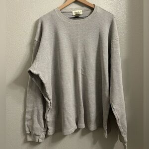 Eddie Bauer Light Gray Waffle Knit Top